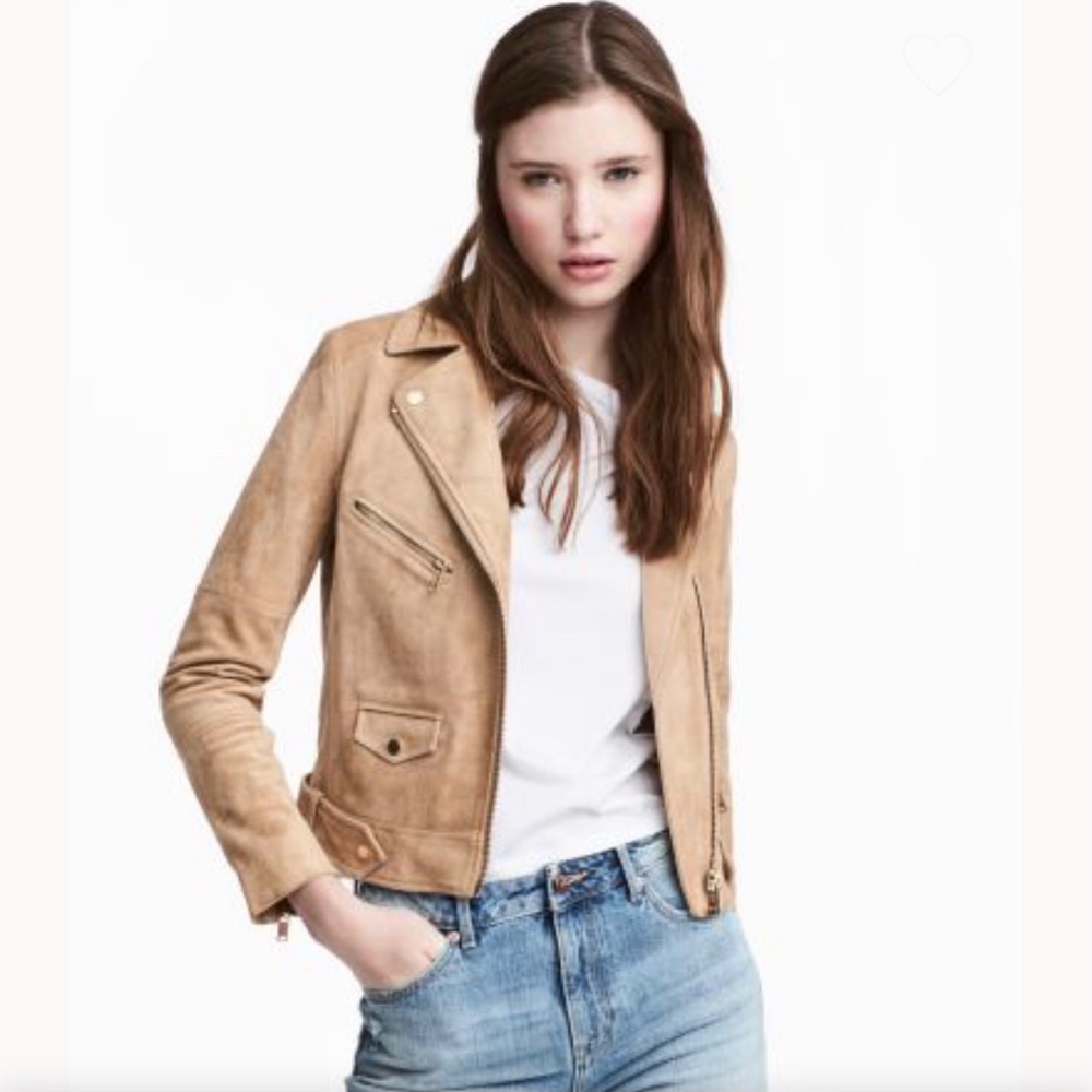 H&M DIVIDED Biker Jacket Imitation Suede